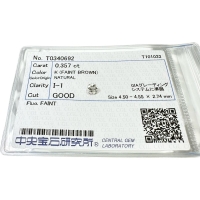 ダイヤモンド（K/FAINT BROWN-I1-GOOD-FAINT） 0.357ct ルース【中古】【真子質店】【NN】【Yx】