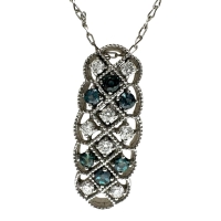 アレキサンドライト 0.38ct ダイヤモンド 0.29ct ネックレス K18WGホワイトゴールド 18金 4.6g 45cm レディース【中古】【真子質店】【NN】【SIMo】
