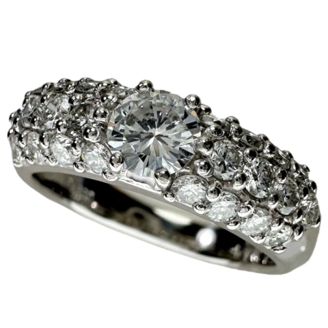11号 ダイヤモンド（推定I-SI1程度） 0.341ct ダイヤモンド 0.68ct リング・指輪 Pt900プラチナ 6.9g レディース【中古】【真子質店】【NN】【MiTMo】