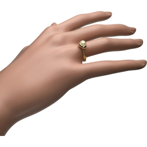 12号【4℃/ヨンドシー】 ベビーパール 4.3mm リング・指輪 K18ゴールド 18金 3.4g レディース【中古】【真子質店】【NN】【DxK】