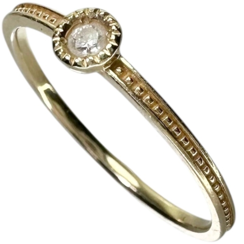 9号【ete/エテ】 1Pリング ダイヤモンド 0.03ct リング・指輪 K10ゴールド 10金 0.8g レディース【中古】【真子質店】【NN】【Mox】