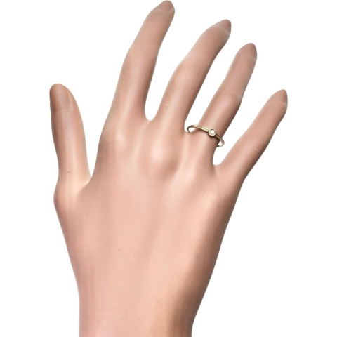 9号【ete/エテ】 1Pリング ダイヤモンド 0.03ct リング・指輪 K10ゴールド 10金 0.8g レディース【中古】【真子質店】【NN】【Mox】