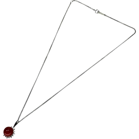 血赤珊瑚8.3mm ネックレス Pt850プラチナ/Pt900プラチナ 5.2g 40cm レディース【中古】【真子質店】【NN】【TMiY】