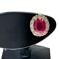 ルビー 0.30×2ct ダイヤモンド 計0.10×2ct ピアス K18ゴールド 18金 1.1g レディース【中古】【真子質店】【NN】【MaYMa】