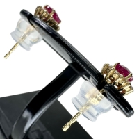 ルビー 0.30×2ct ダイヤモンド 計0.10×2ct ピアス K18ゴールド 18金 1.1g レディース【中古】【真子質店】【NN】【MaYMa】