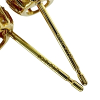 ルビー 0.30×2ct ダイヤモンド 計0.10×2ct ピアス K18ゴールド 18金 1.1g レディース【中古】【真子質店】【NN】【MaYMa】