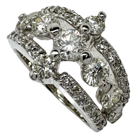 12号 ダイヤモンド 計1.70ct リング・指輪 K18WGホワイトゴールド 18金 7.9g レディース【中古】【真子質店】【NN】【IDMax】