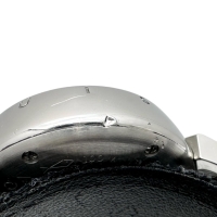 【LOUIS VUITTON/ルイ・ヴィトン】 タンブールPM QA070 腕時計 ステンレススチール/レザー クオーツ ブラウンモノグラム文字盤/ホワイトレザーベルト レディース【中古】【真子質店】【GD】【SMox】