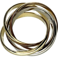 8号【CARTIER/カルティエ】 トリニティ 5連 リング・指輪 K18ゴールド 18金/YG/WG/PG 8.6g 48 レディース【中古】【真子質店】【GD】【ITDMa】