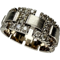 20号【KASHIKEY/カシケイ】 幅広リング メンズOK ダイヤモンド 0.90ct リング・指輪 K18ゴールド 18金/（ブラウンゴールド） 15.2g レディース【中古】【真子質店】【GD】【TxTD】