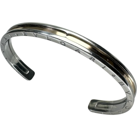 【BVLGARI/ブルガリ】 バングル ブレスレット B-ZERO1 ステンレススチール/K18ゴールド 18金 12.9g 15cm S レディース【中古】【真子質店】【GD】【IxxY】