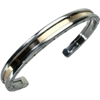【BVLGARI/ブルガリ】 バングル ブレスレット B-ZERO1 ステンレススチール/K18ゴールド 18金 12.9g 15cm S レディース【中古】【真子質店】【GD】【IxxY】