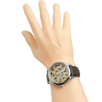 【MAURICE LACROIX/モーリスラクロア】 マスターピース MP7228  未使用 スケルトン 腕時計 ステンレススチール/レザー 自動巻き/オートマ ゴールド文字盤/ブラウンレザーバンド メンズ【中古】【真子質店】【GD】【IMiMax】