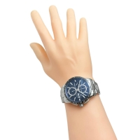 【MAURICE LACROIX/モーリスラクロア】 ポントス PT6038 未使用 クロノ 裏スケルトン 腕時計 ステンレススチール 自動巻き/オートマ ブルー文字盤/シルバーベルト/ブルーナイロン替えベルト メンズ【中古】【真子質店】【GD】【IMaMox】