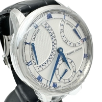 【MAURICE LACROIX/モーリスラクロア】 MP6568 未使用 マスターピース レトログラード 裏スケルトン 腕時計 ステンレススチール/レザー 自動巻き/オートマ シルバー文字盤/ブラックレザーベルト メンズ【中古】【真子質店】【GD】【IDxx】