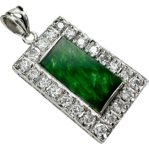 ヒスイ ダイヤモンド 0.35ct ペンダントトップ Pt900プラチナ 3.4g レディース【中古】【真子質店】【NN】【MaYMa】