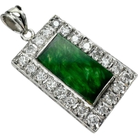 ヒスイ ダイヤモンド 0.35ct ペンダントトップ Pt900プラチナ 3.4g レディース【中古】【真子質店】【NN】【MaYMa】