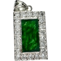 ヒスイ ダイヤモンド 0.35ct ペンダントトップ Pt900プラチナ 3.4g レディース【中古】【真子質店】【NN】【MaYMa】