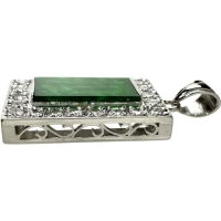ヒスイ ダイヤモンド 0.35ct ペンダントトップ Pt900プラチナ 3.4g レディース【中古】【真子質店】【NN】【MaYMa】