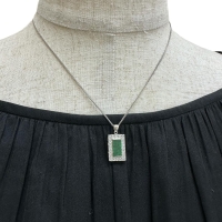 ヒスイ ダイヤモンド 0.35ct ペンダントトップ Pt900プラチナ 3.4g レディース【中古】【真子質店】【NN】【MaYMa】