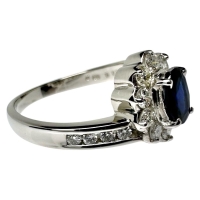 12.5号 サファイア 0.54ct ダイヤモンド 計0.53ct リング・指輪 Pt900プラチナ 6.4g レディース【中古】【真子質店】【NN】【MoSD】