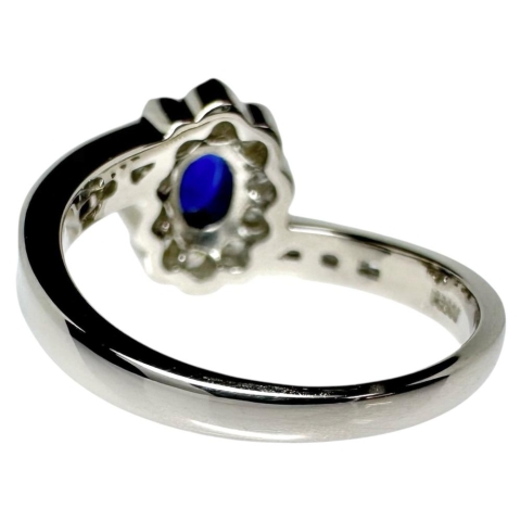 12.5号 サファイア 0.54ct ダイヤモンド 計0.53ct リング・指輪 Pt900プラチナ 6.4g レディース【中古】【真子質店】【NN】【MoSD】
