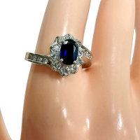 12.5号 サファイア 0.54ct ダイヤモンド 計0.53ct リング・指輪 Pt900プラチナ 6.4g レディース【中古】【真子質店】【NN】【MoSD】