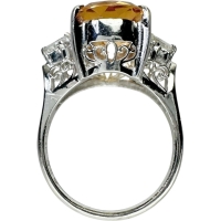 11号 インペリアルトパーズ(刻印6.25) 5.25ct ダイヤモンド 0.25ct リング・指輪 Pt900プラチナ 7.4g レディース【中古】【真子質店】【NN】【SDY】