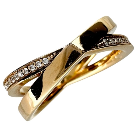10号【TIFFANY&Co./ティファニー】 ダイヤモンド 0.08ct リング・指輪 アトラスXナロー K18PGピンクゴールド 18金 5.6g レディース【中古】【真子質店】【BL】【IMaTx】