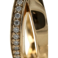 10号【TIFFANY&Co./ティファニー】 ダイヤモンド 0.08ct リング・指輪 アトラスXナロー K18PGピンクゴールド 18金 5.6g レディース【中古】【真子質店】【BL】【IMaTx】