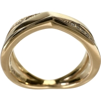 10号【TIFFANY&Co./ティファニー】 ダイヤモンド 0.08ct リング・指輪 アトラスXナロー K18PGピンクゴールド 18金 5.6g レディース【中古】【真子質店】【BL】【IMaTx】