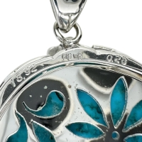 トルコ石カメオ　女性モチーフ トルコ石 18.92ct ダイヤモンド 0.28ct ペンダントトップ K18WGホワイトゴールド 18金 17.3g レディース【中古】【真子質店】【NN】【IMiMoS】