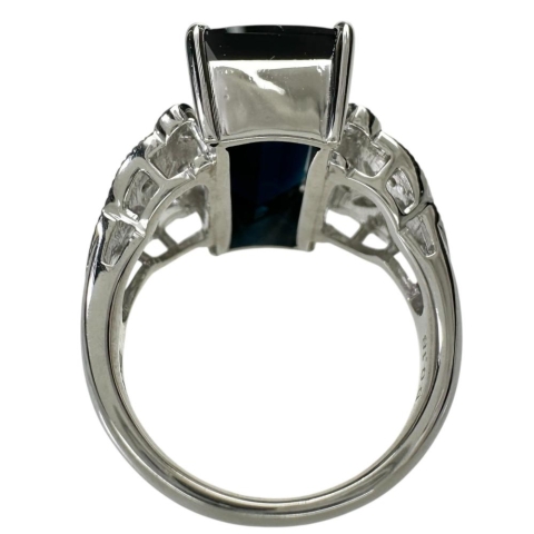 12号 ブルートルマリン（インディゴライト） 7.72ct ダイヤモンド 0.18ct リング・指輪 Pt900プラチナ 14.3g レディース【中古】【真子質店】【NN】【IKSMa】