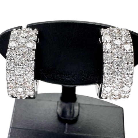 ピアリング ダイヤモンド 計0.50×2ct イヤリング K18WGホワイトゴールド 18金 6.3g レディース【中古】【真子質店】【NN】【IIxx】