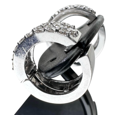 ピアリング ダイヤモンド 計0.50×2ct イヤリング K18WGホワイトゴールド 18金 6.3g レディース【中古】【真子質店】【NN】【IIxx】