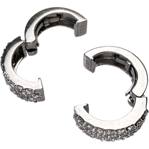 ピアリング ダイヤモンド 計0.50×2ct イヤリング K18WGホワイトゴールド 18金 6.3g レディース【中古】【真子質店】【NN】【IIxx】