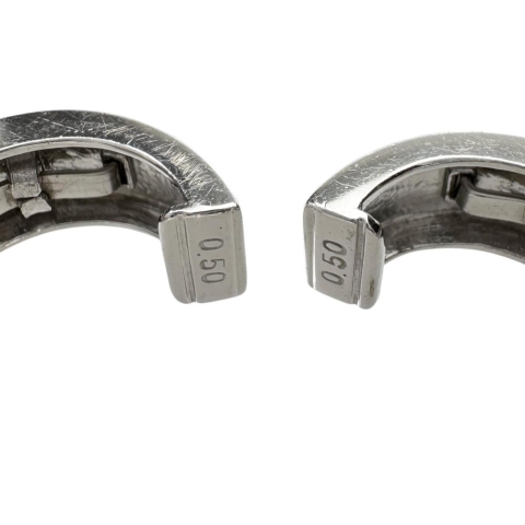 ピアリング ダイヤモンド 計0.50×2ct イヤリング K18WGホワイトゴールド 18金 6.3g レディース【中古】【真子質店】【NN】【IIxx】
