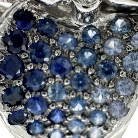 17号 サファイア（カラーグラデーション） 2.74ct ダイヤモンド 0.24ct リング・指輪 K18WGホワイトゴールド 18金 13.6g レディース【中古】【真子質店】【NN】【IYSD】