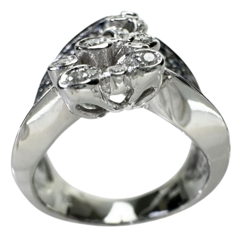 17号 サファイア（カラーグラデーション） 2.74ct ダイヤモンド 0.24ct リング・指輪 K18WGホワイトゴールド 18金 13.6g レディース【中古】【真子質店】【NN】【IYSD】