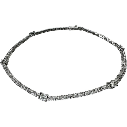 ダイヤモンド 計1.50ct ブレスレット K18WGホワイトゴールド 18金 5.0g 17.2cm レディース【中古】【真子質店】【NN】【IITT】