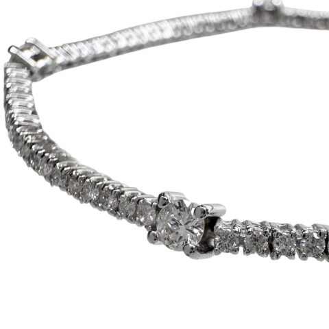 ダイヤモンド 計1.50ct ブレスレット K18WGホワイトゴールド 18金 5.0g 17.2cm レディース【中古】【真子質店】【NN】【IITT】