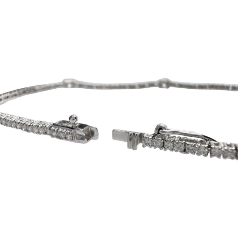 ダイヤモンド 計1.50ct ブレスレット K18WGホワイトゴールド 18金 5.0g 17.2cm レディース【中古】【真子質店】【NN】【IITT】