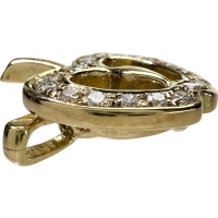 アップル/りんごモチーフ スイング ダイヤモンド 計0.18ct ペンダントトップ K18ゴールド 18金 3.5g レディース【中古】【真子質店】【NN】【MoIK】