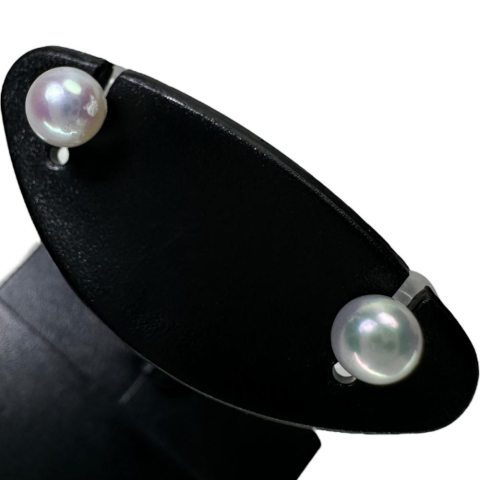 アコヤ真珠4mm ピアス K14WGホワイトゴールド 14金 0.3g レディース【中古】【真子質店】【NN】【TD】