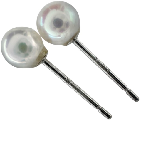 アコヤ真珠4mm ピアス K14WGホワイトゴールド 14金 0.3g レディース【中古】【真子質店】【NN】【TD】
