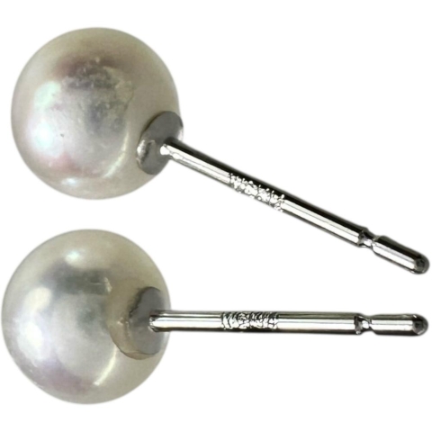 アコヤ真珠5mm ピアス K14WGホワイトゴールド 14金 0.5g レディース【中古】【真子質店】【NN】【TD】