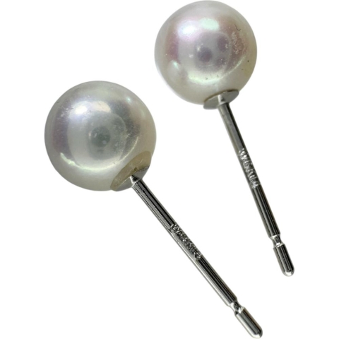 アコヤ真珠5mm ピアス K14WGホワイトゴールド 14金 0.5g レディース【中古】【真子質店】【NN】【TD】