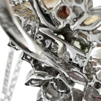 パール/真珠 9.3mm マルチサファイア 計2.15ct ダイヤモンド 計0.07ct ネックレス K18WGホワイトゴールド 18金 9.4g 45cm レディース【中古】【真子質店】【NN】【IxTMa】