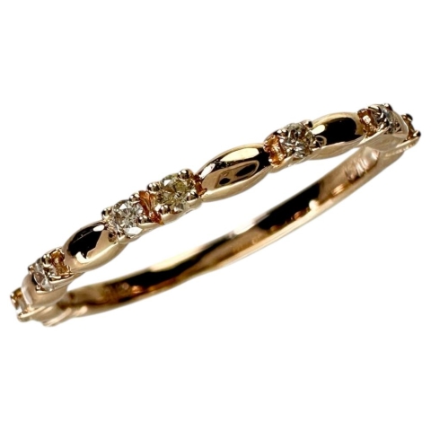 11号 ダイヤモンド 0.10ct リング・指輪 K18PGピンクゴールド 18金 1.7g レディース【中古】【真子質店】【NN】【TMaI】