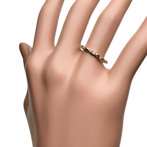 11号 ダイヤモンド 0.10ct リング・指輪 K18PGピンクゴールド 18金 1.7g レディース【中古】【真子質店】【NN】【TMaI】